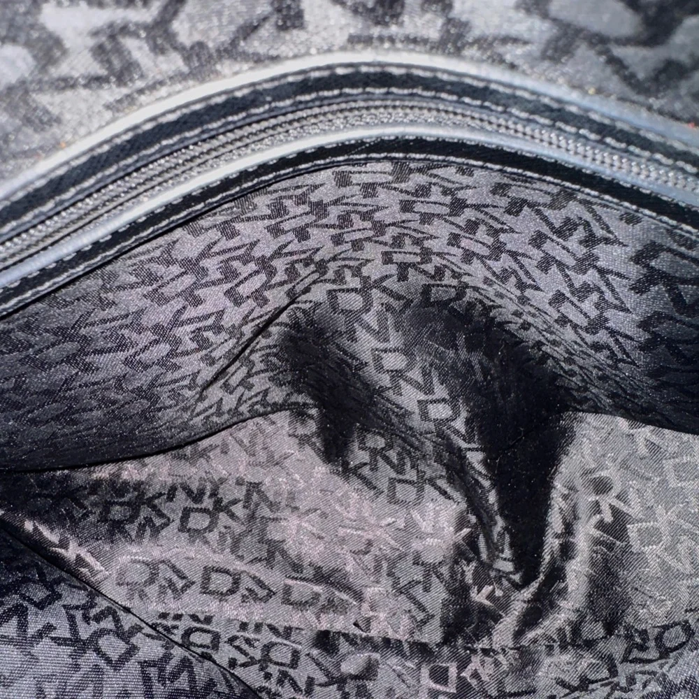 DKNY Black Satchel Crossbody with Silver Hardware‎